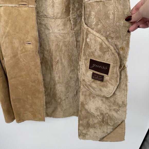 Guess Vintage Y2k Suede Leather Faux Fur Penny Lane Style Jacket Size Medium - Picture 11 of 12